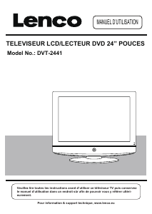 Mode d’emploi Lenco DVT-2441 Téléviseur LCD