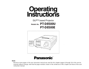 Handleiding Panasonic PT-D8500 Beamer