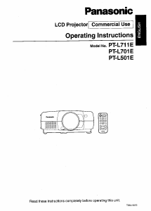 Manual Panasonic PT-L711E Projector