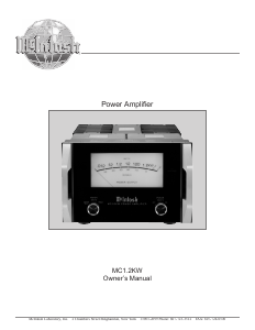 Manual McIntosh MC-1.2kw Amplifier