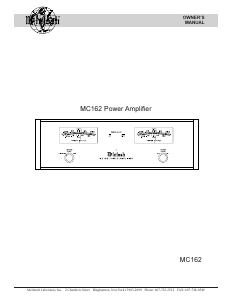 Manual McIntosh MC-162 Amplifier