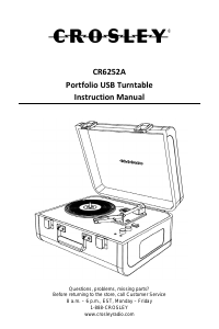 Handleiding Crosley CR6252A Platenspeler