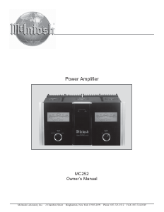 Manual McIntosh MC-252 Amplifier