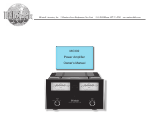 Manual McIntosh MC-302 Amplifier