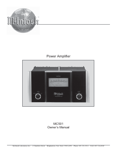 Manual McIntosh MC-501 Amplifier