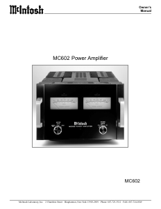 Manual McIntosh MC-602 Amplifier
