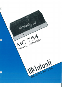 Handleiding McIntosh MC-754 Versterker
