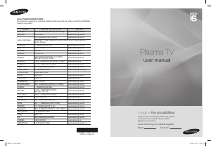 Manuale Samsung PS50A656T1F Plasma televisore