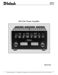Manual McIntosh MC-2102 Amplifier