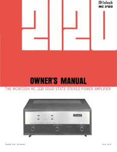 Manual McIntosh MC-2120 Amplifier