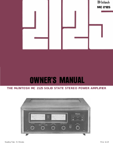 Manual McIntosh MC-2125 Amplifier