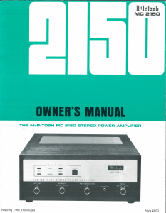 Manual McIntosh MC-2150 Amplifier
