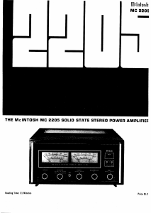 Manual McIntosh MC-2205 Amplifier