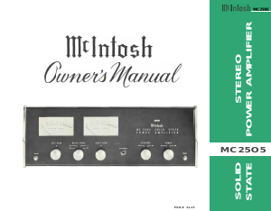 Manual McIntosh MC-2505 Amplifier