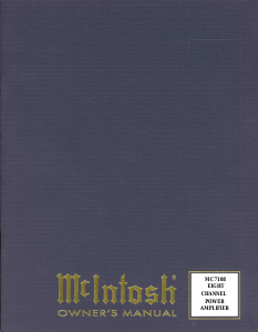 Manual McIntosh MC-7108 Amplifier