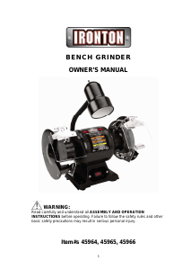 Manual Ironton 45965 Bench Grinder
