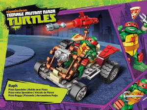 Manual Mega Bloks set DPF60 Turtles Raph - Pizza speedster
