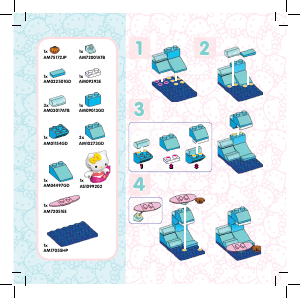 Manual Mega Bloks set CND53 Hello Kitty Surfing mermaid