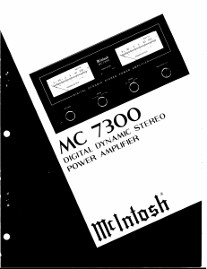 Manual McIntosh MC-7300 Amplifier
