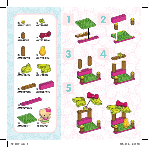 Manual Mega Bloks set CND52 Hello Kitty Hawaii tiki