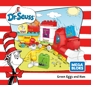Manual Mega Bloks set FNJ72 Dr Seuss Green eggs and ham train