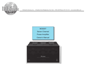 Manual McIntosh MC-8207 Amplifier