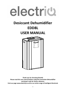 Manual ElectriQ EDD8L Dehumidifier