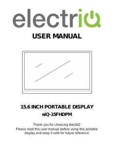 Manual ElectriQ eiQ-15FHDPM LED Monitor