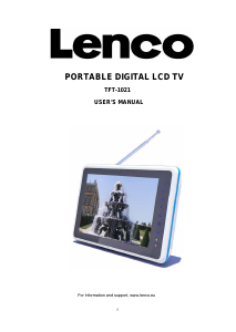 Mode d’emploi Lenco TFT-1021 Téléviseur LCD