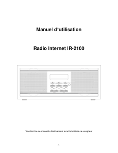Mode d’emploi Lenco IR-2100 Radio