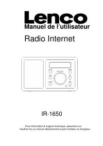 Mode d’emploi Lenco IR-1650 Radio