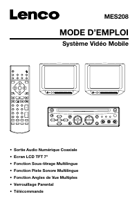 Mode d’emploi Lenco MES-208 Lecteur DVD