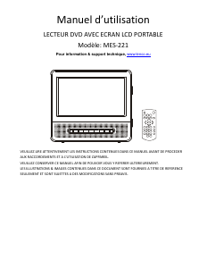 Mode d’emploi Lenco MES-221 Lecteur DVD