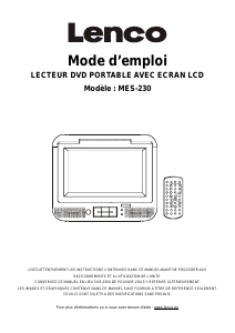 Mode d’emploi Lenco MES-230 Lecteur DVD