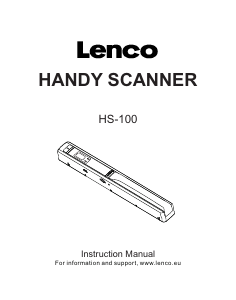 Manual de uso Lenco HS-100 Escáner