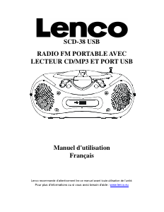 Mode d’emploi Lenco SCD-38 USB Stéréo