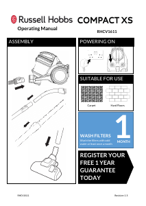 Manual Russell Hobbs RHCV1611 Vacuum Cleaner