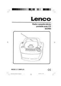 Mode d’emploi Lenco SCR-90 Stéréo