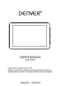 Manual Denver TAQ-10285 Tablet