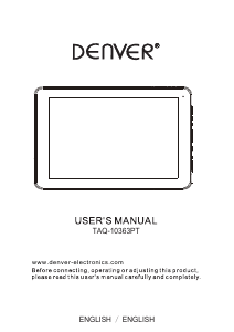 Manual Denver TAQ-10363PT Tablet