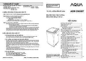 Hướng dẫn sử dụng Aqua AQW-D900BT Máy giặt