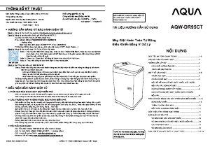 Hướng dẫn sử dụng Aqua AQW-DR95CT Máy giặt