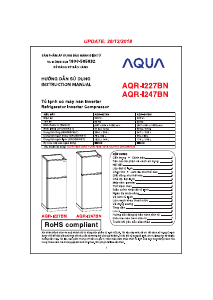 Hướng dẫn sử dụng Aqua AQR-I227BN Tủ đông lạnh