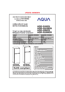 Hướng dẫn sử dụng Aqua AQR-I248EN Tủ đông lạnh