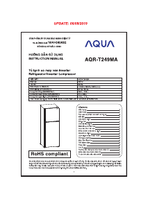 Hướng dẫn sử dụng Aqua AQR-T249MA Tủ đông lạnh