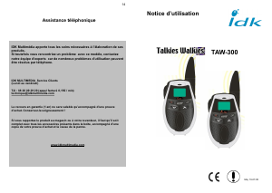 Mode d’emploi IDK TAW-300 Talkie-walkie