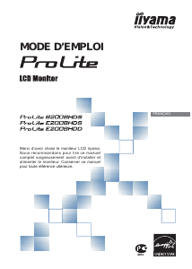 Mode d’emploi iiyama ProLite B2008HDS Moniteur LCD