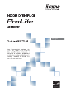 Mode d’emploi iiyama ProLite E2273HS Moniteur LCD