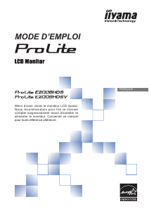 Mode d’emploi iiyama ProLite E2008HDS Moniteur LCD