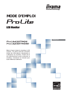 Mode d’emploi iiyama ProLite E2271HDS Moniteur LCD
